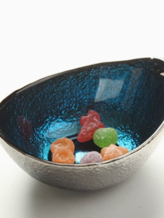 Other - ⚠️ FRAGILE Cobalt Blue Glass Bowl | Art Glass Decorative Dish